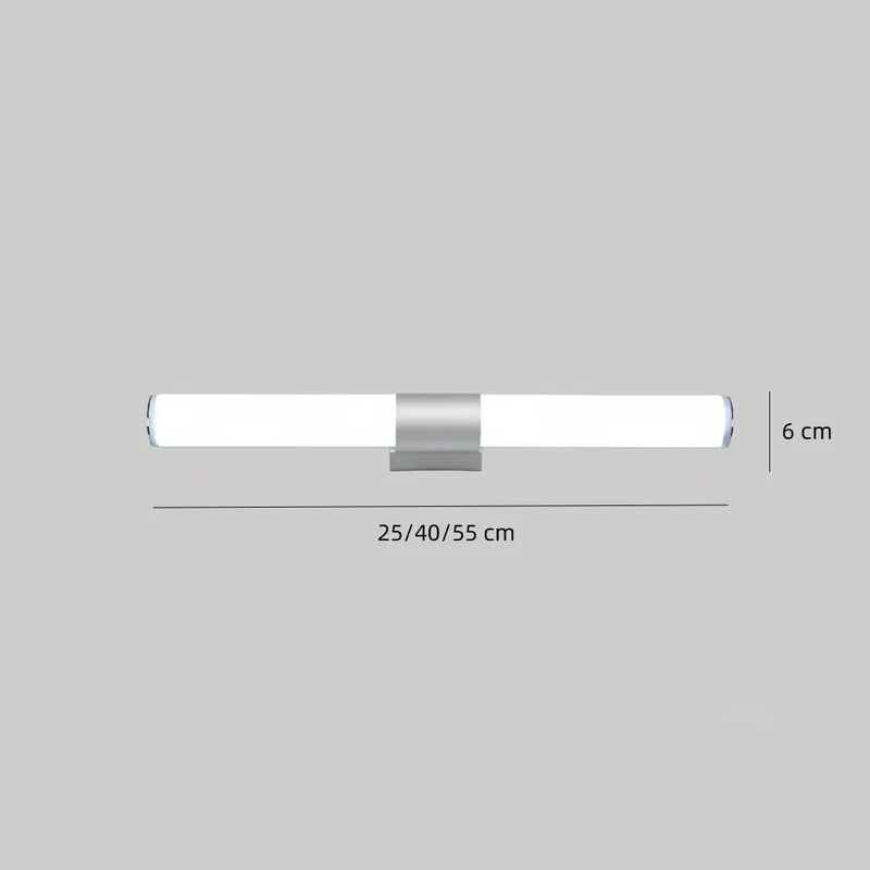 Moderne LED Spiegelleuchte in Chrom fürs Badezimmer, IP44