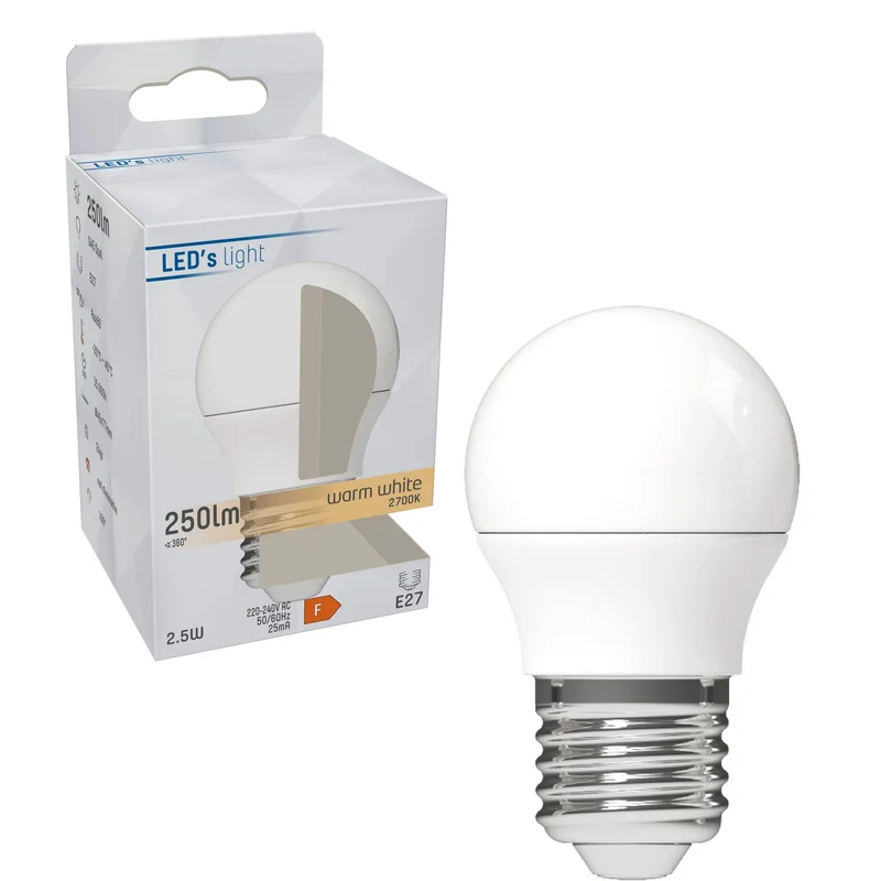 LED Kugel E27 2.5W warmweiß Opal G45 - LED's Light