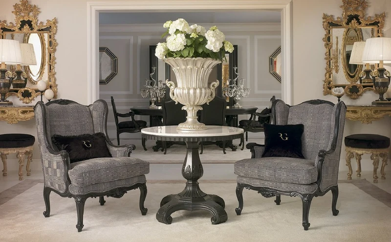Casa Padrino Luxus Barock Deko Vase Antik Silber - Prunkvolle Barockstil Massivholz Blumenvase - Barock Deko Accessoires - Edel & Prunkvoll - Luxus Qualität - Made in Italy