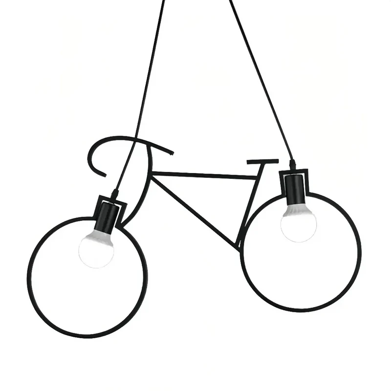 Moderne Fahrrad Pendelleuchte aus Schmiedeeisen 2 flammig
