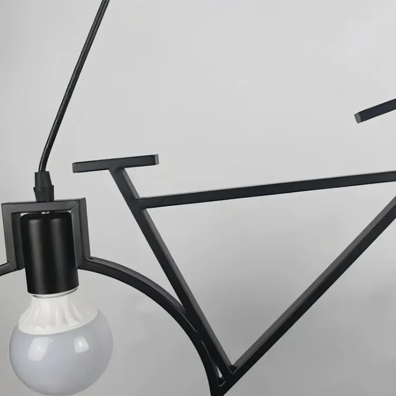 Moderne Fahrrad Pendelleuchte aus Schmiedeeisen 2 flammig
