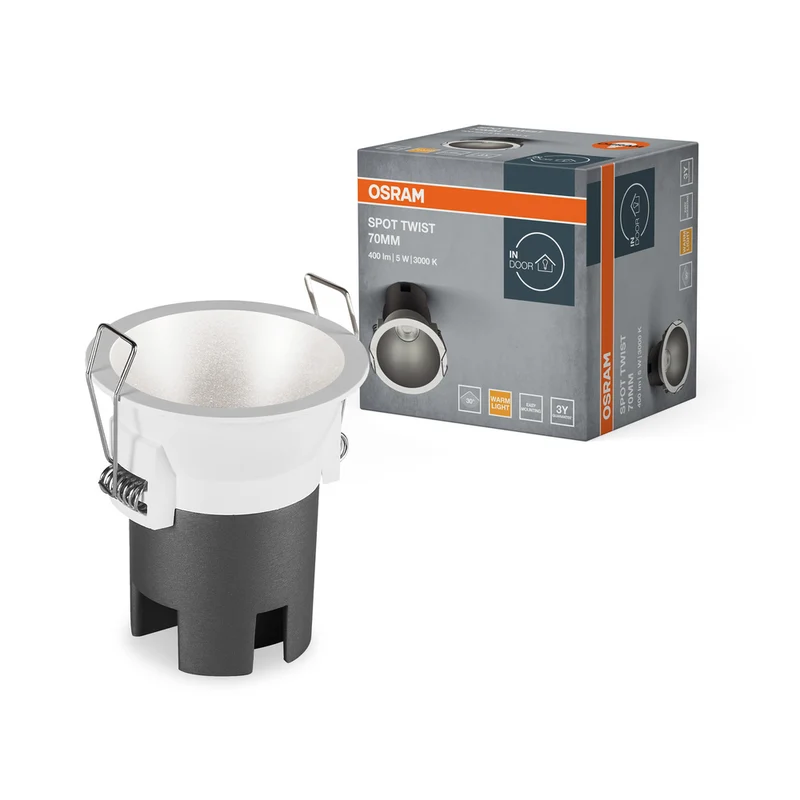 OSRAM SPOT TWIST Ø 70mm Downlight, silber, 5W, 400lm, 830 WT