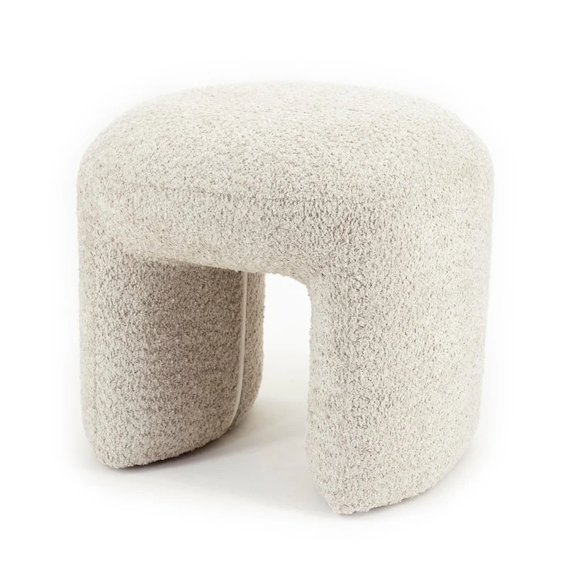 Polster Hocker Sahi Bouclé Taupe - By Boo