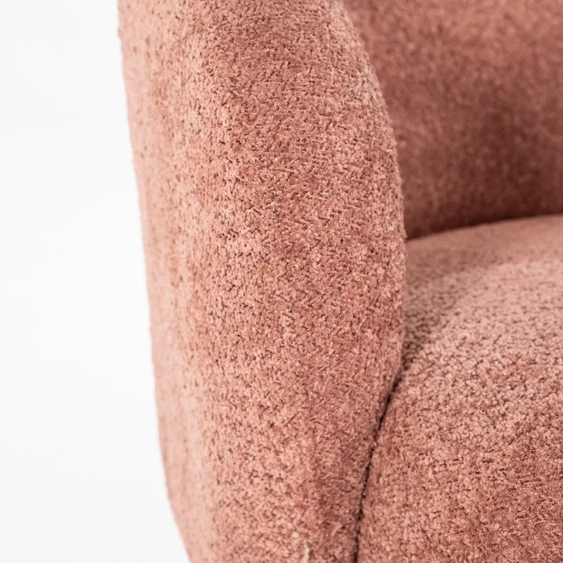Drehbarer Loungesessel Balou Bouclé Terrakotta - By Boo