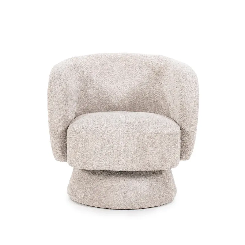 Drehbarer Loungesessel Balou Bouclé Taupe - By Boo