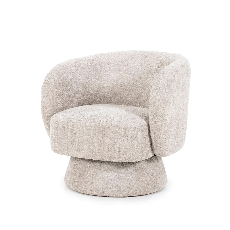 Drehbarer Loungesessel Balou Bouclé Taupe - By Boo