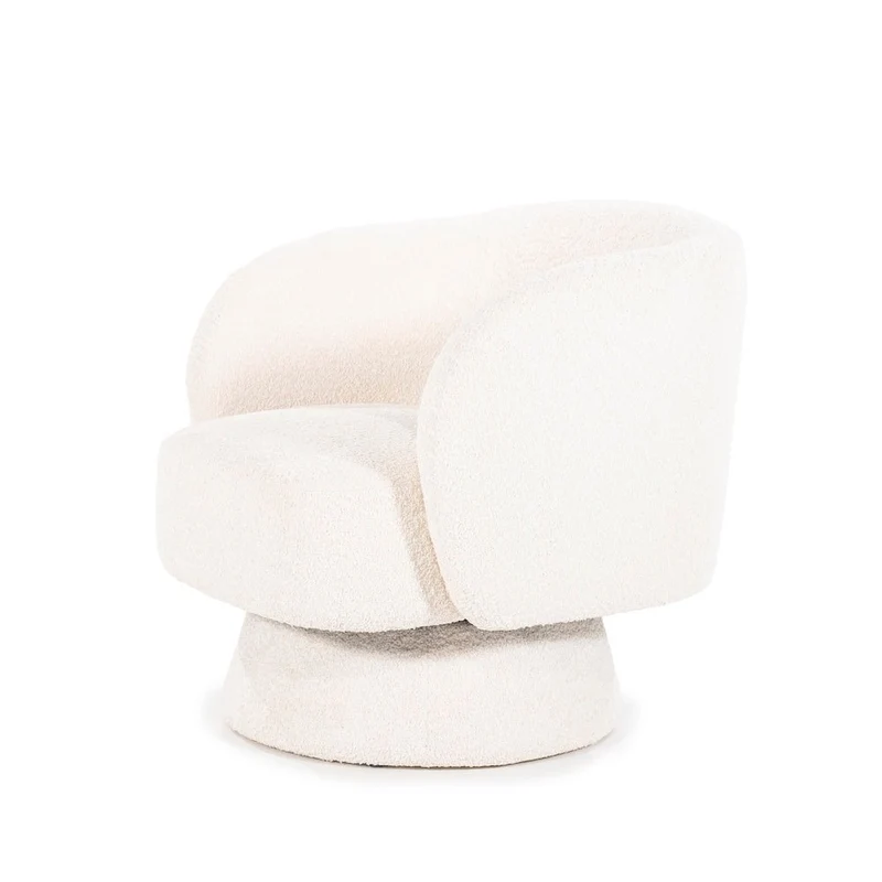 Drehbarer Loungesessel Balou Bouclé Weiss - By Boo