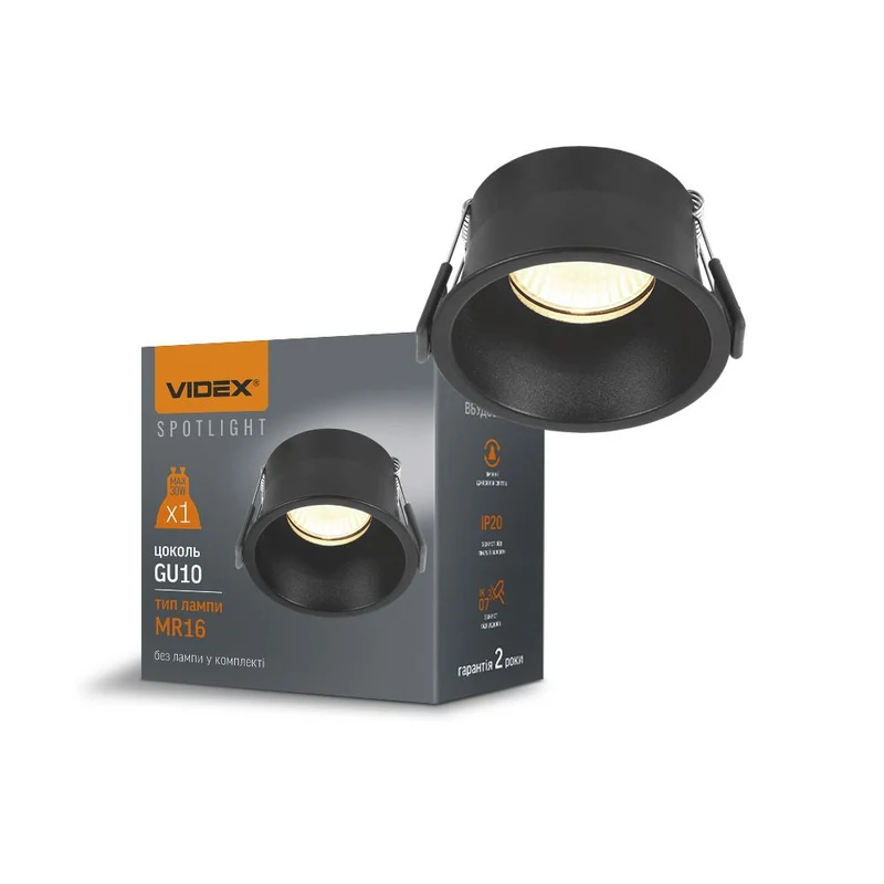 LED-Einbaustrahler | Vertieft | Rund | Ø77mm | Schwarz