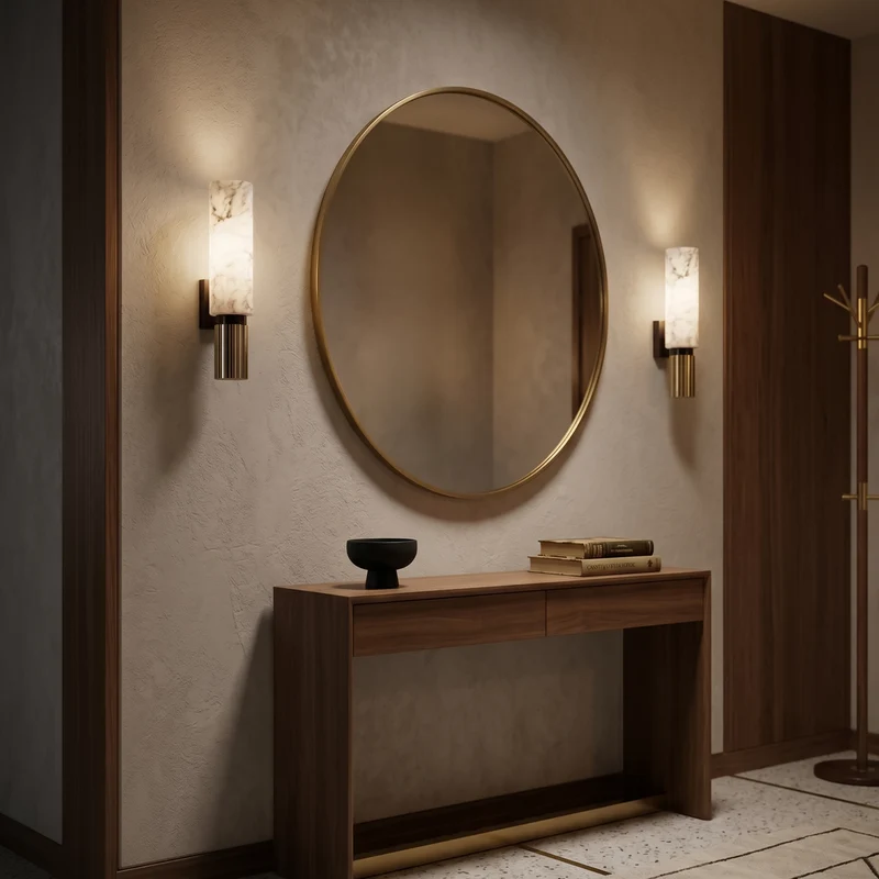 Wandleuchte Marmor Alabaster Modernes Design & Kupfer – Albâtre
