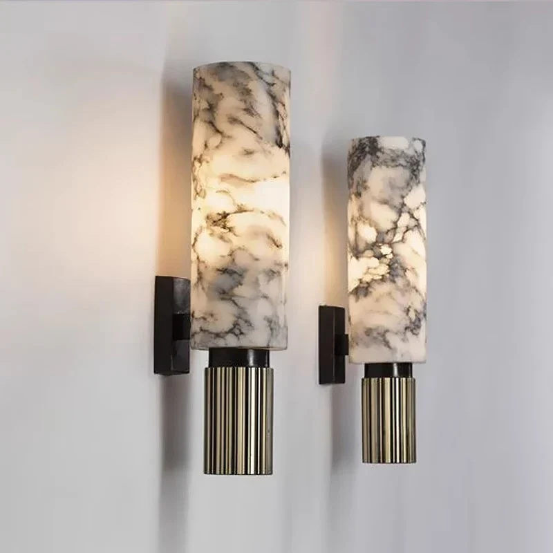 Wandleuchte Marmor Alabaster Modernes Design & Kupfer – Albâtre
