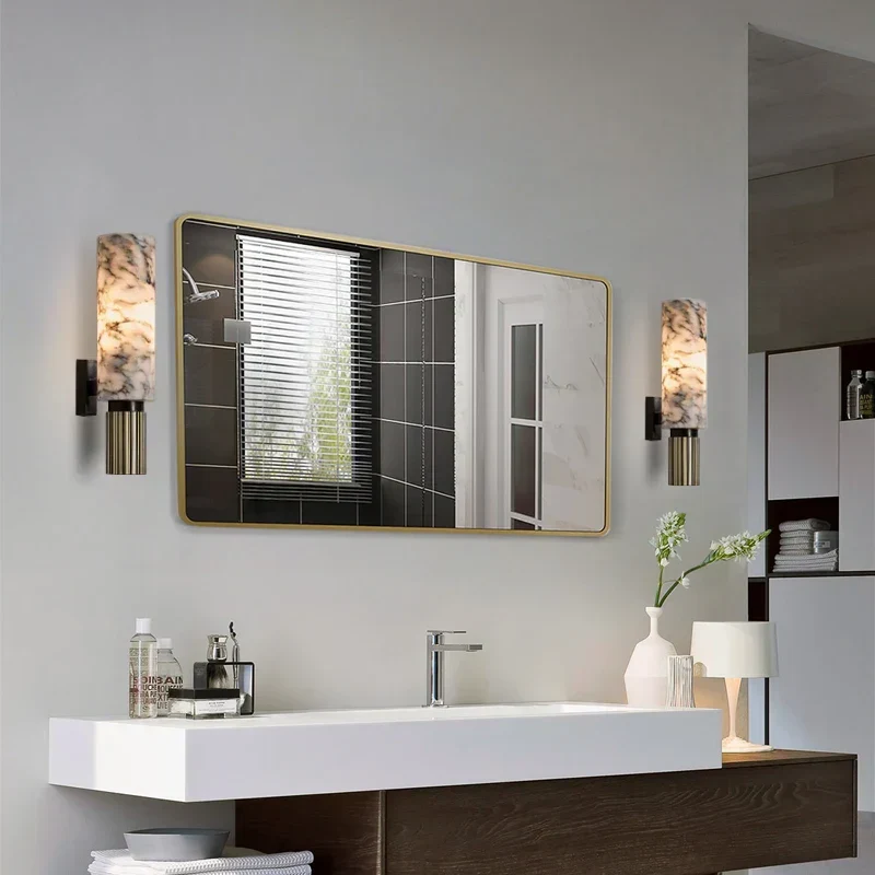 Wandleuchte Marmor Alabaster Modernes Design & Kupfer – Albâtre