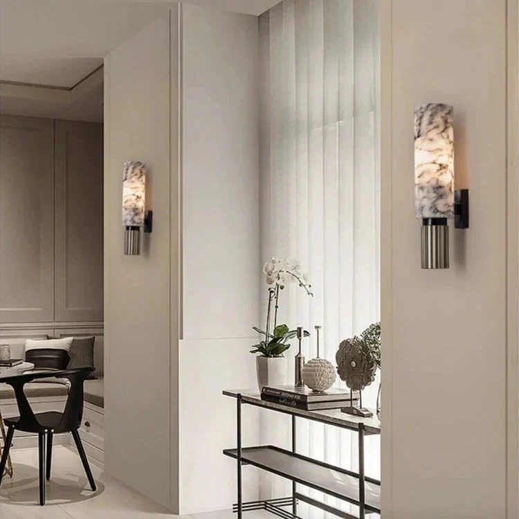 Wandleuchte Marmor Alabaster Modernes Design & Kupfer – Albâtre