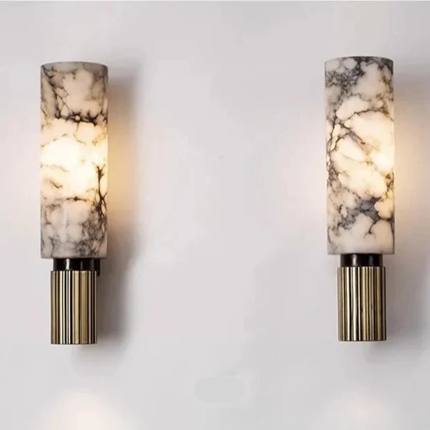Wandleuchte Marmor Alabaster Modernes Design & Kupfer – Albâtre