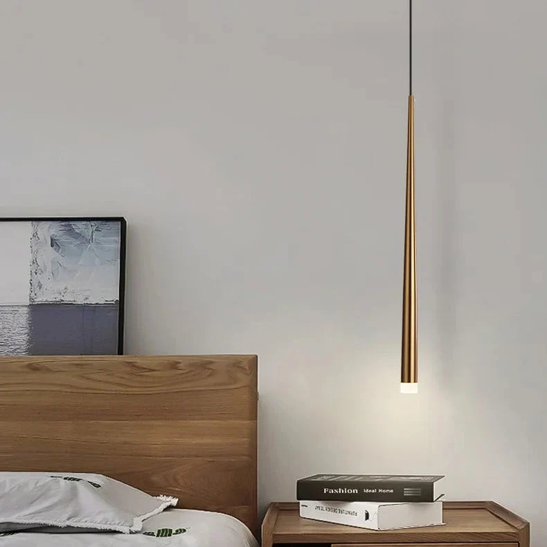 LED-Hängeleuchte Kompakt in gebürstetem Nickel für Innenräume – Flèche Dorée