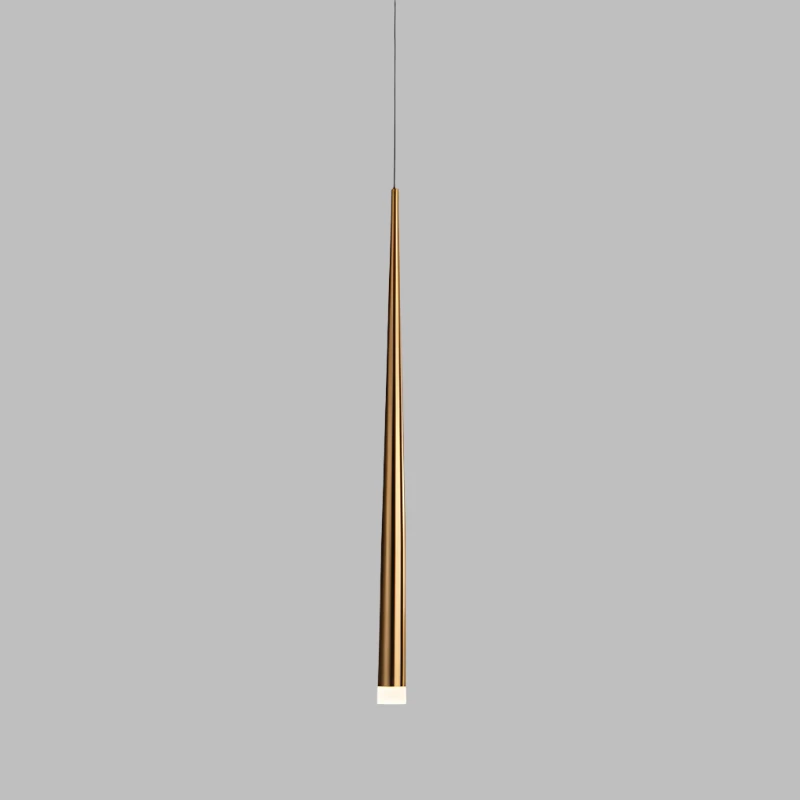 LED-Hängeleuchte Kompakt in gebürstetem Nickel für Innenräume – Flèche Dorée