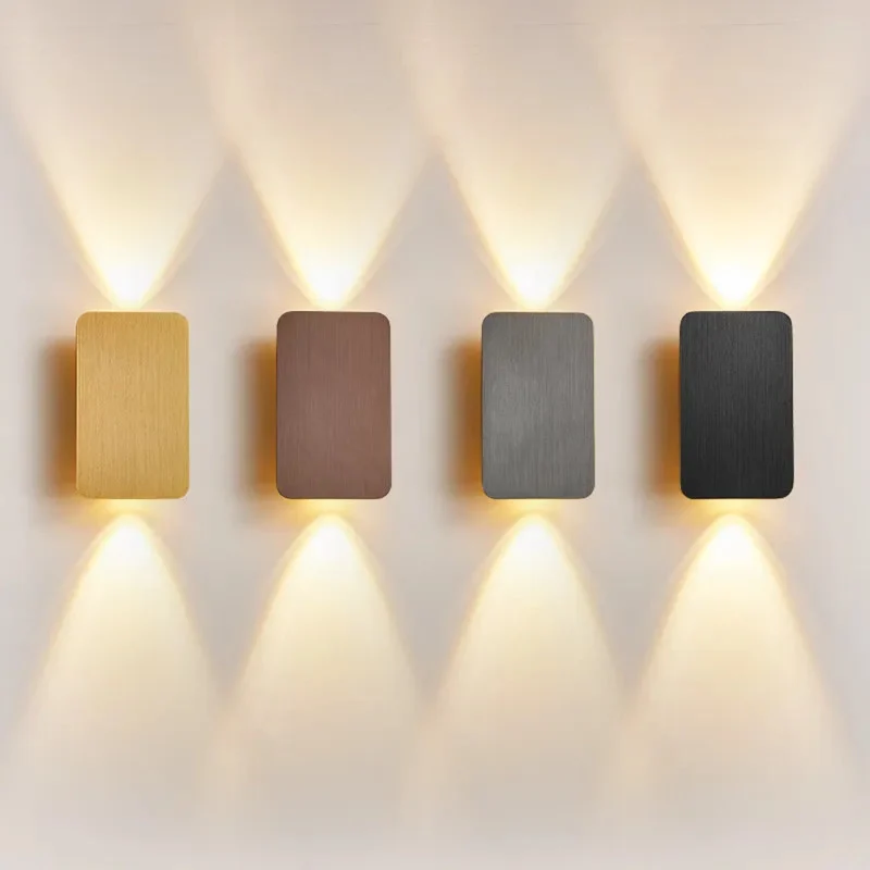 Moderne LED Up-&-Down-Wandleuchte rechteckig für Wohnzimmer & Flur