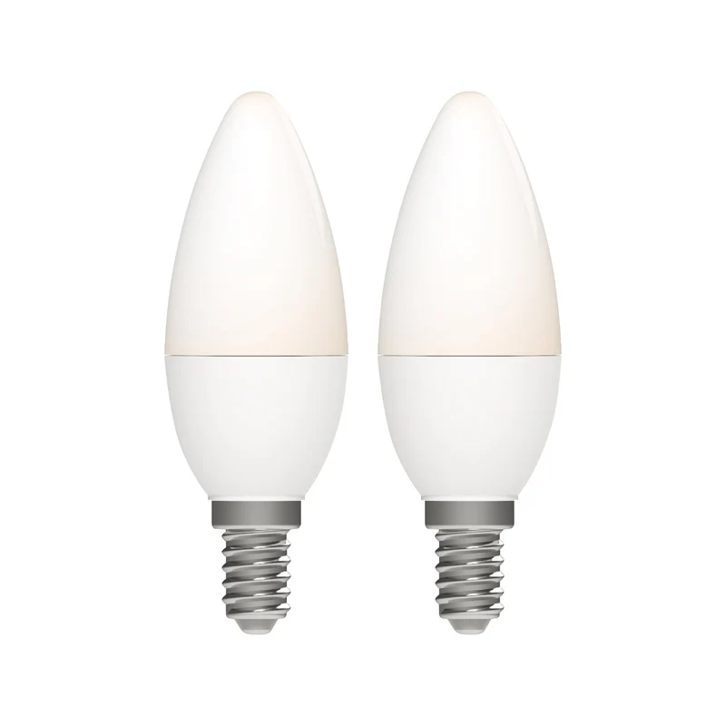 Duopack LongLife LED-Kerzenlampen E14 – Warmweißes Licht – 5 W ersetzt 40 W