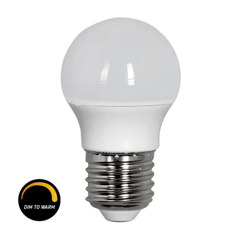 LED.nl Dimmbare LED-Lampe E27 – 45 mm – Licht dimmbar von 2700 K bis 1800 K extra warmweiß – G45
