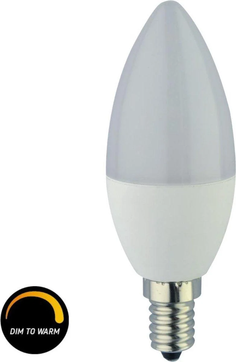 Dimmbare LED-Lampe Proventa E14 – Lichtfarbe dimmbar auf extra warmweißes Licht – 1 x Kerzenlampe