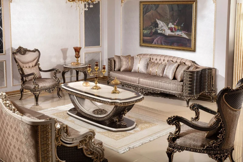 Casa Padrino Luxus Barock Beistelltisch Creme / Dunkelbraun / Gold