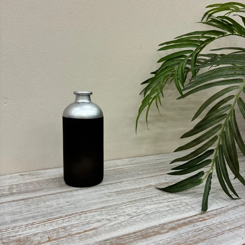 Countryfield Vase Silber Schwarz Matt Design Deko 25cm