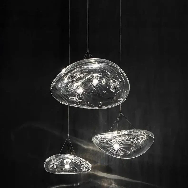 Hochwertige Innen-Hängeleuchte aus glänzendem Glasstein – Aurora