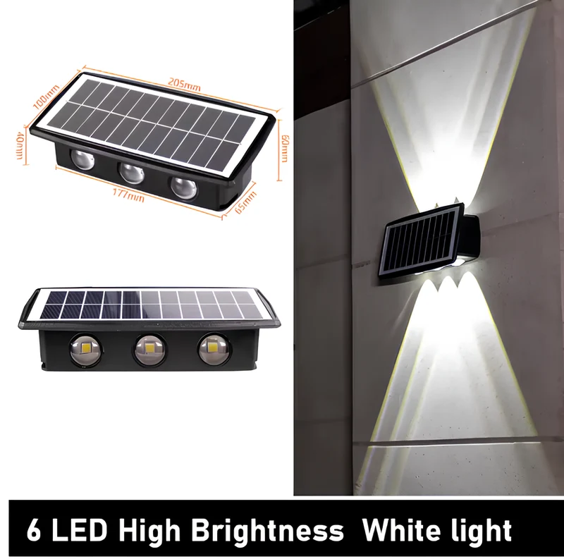 Solar LED Wandleuchte Doppelstrahl Außen – Solarix
