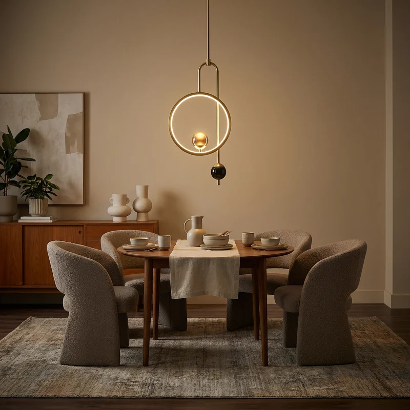 Moderne LED-Hängeleuchte Ring für vielseitige Räume – Haloa