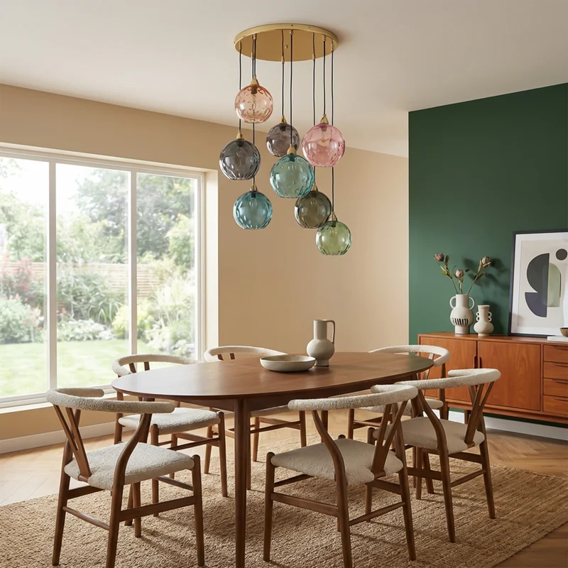 Bunte Glas-Hängeleuchte Fröhliche und Moderne Atmosphäre – Célestro