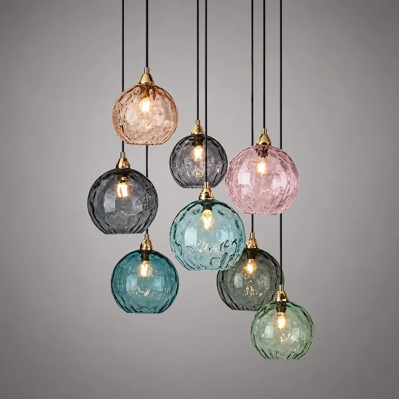 Bunte Glas-Hängeleuchte Fröhliche und Moderne Atmosphäre – Célestro
