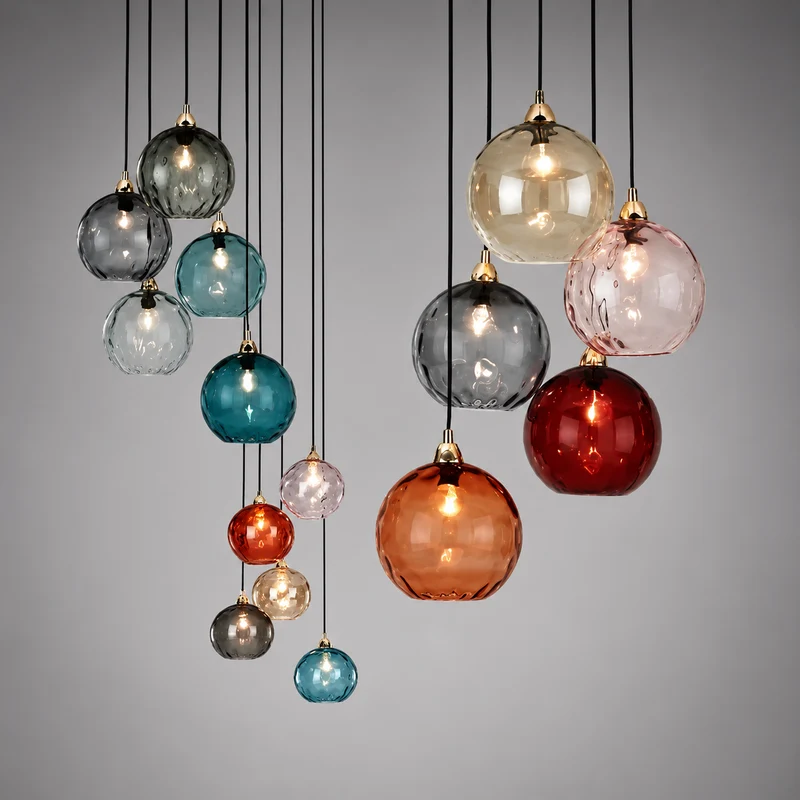 Bunte Glas-Hängeleuchte Fröhliche und Moderne Atmosphäre – Célestro