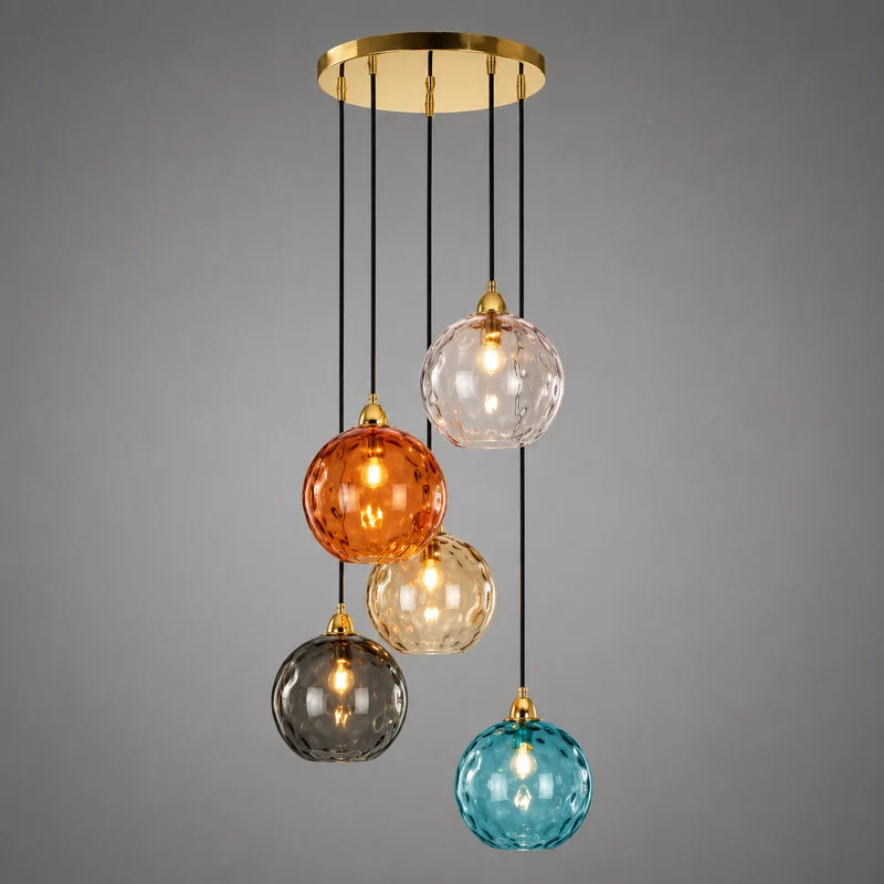 Bunte Glas-Hängeleuchte Fröhliche und Moderne Atmosphäre – Célestro