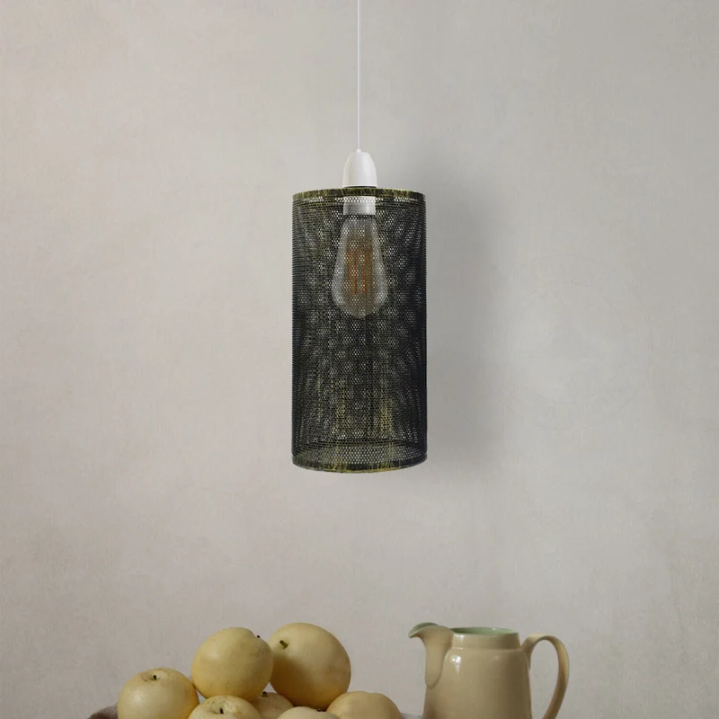 Abat-jour vintage en forme de cage en métal Suspension en métal Lampe