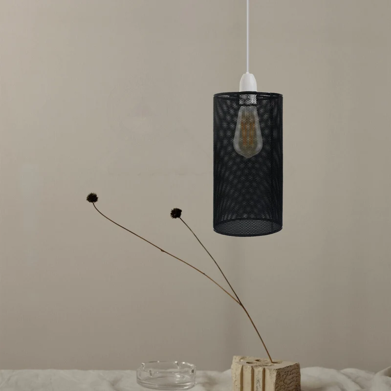 Abat-jour vintage en forme de cage en métal Suspension en métal Lampe