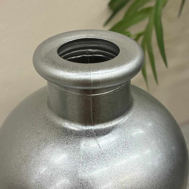 Countryfield Vase Silber Schwarz Matt Design Deko 33cm