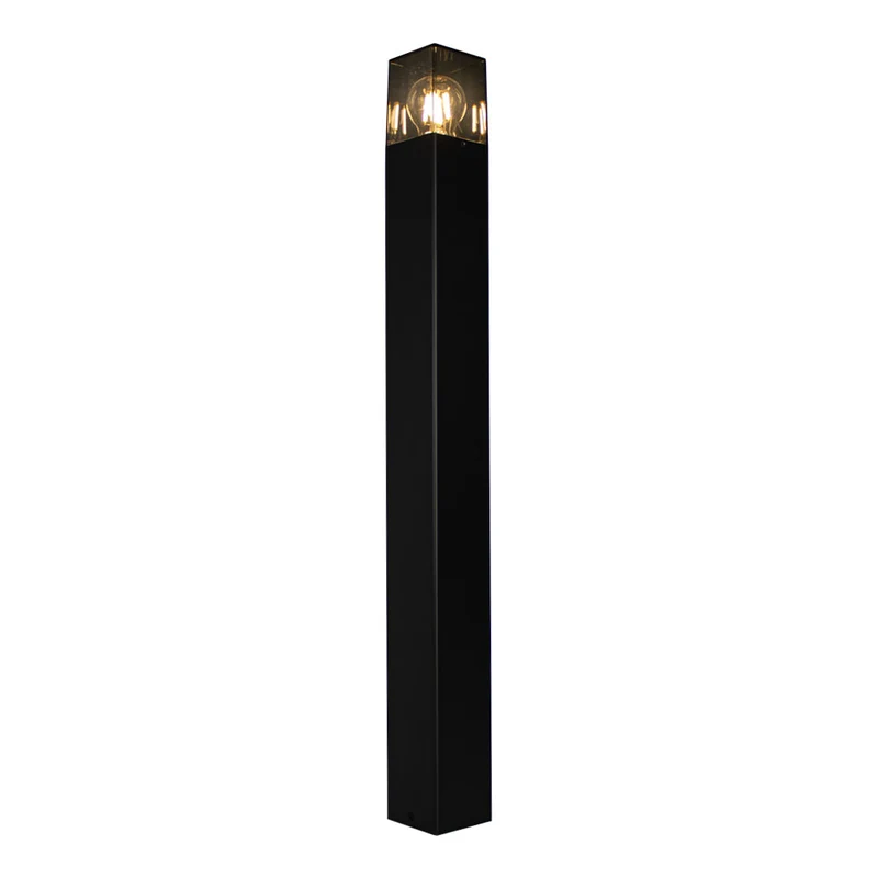 LED Garden Post - Stehende Außenleuchte mit Rauchglas | 80cm | Schwarz | IP44 – Denver