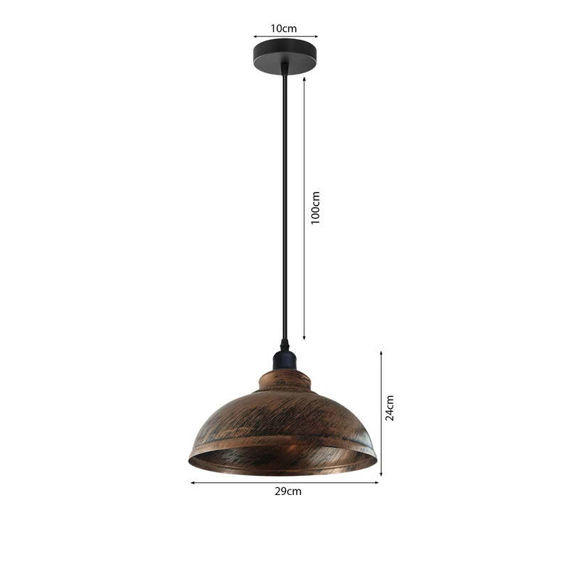 Industrielle Pendelleuchte mit Kupfer-Metallschirm ~2944