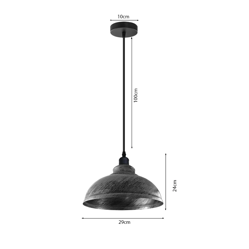Pendelleuchten vintage, gebürstetes Silber ,Innenlampe~2947