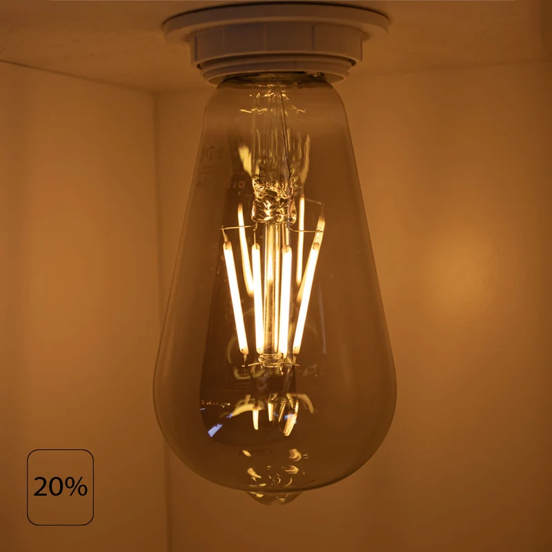 LED-Glühfadenlampe, geräuchert | 6W | ST64 | 3-stufig dimmbar | E27 | 2700K – Warmweiß