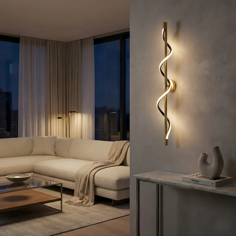 LED-Wandleuchte Auf- & Abwärts Elegantes gedrehtes Design – SpiraleX