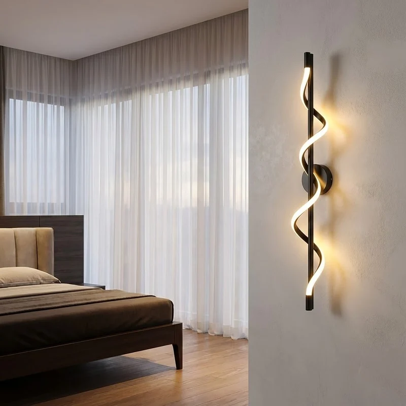 LED-Wandleuchte Auf- & Abwärts Elegantes gedrehtes Design – SpiraleX