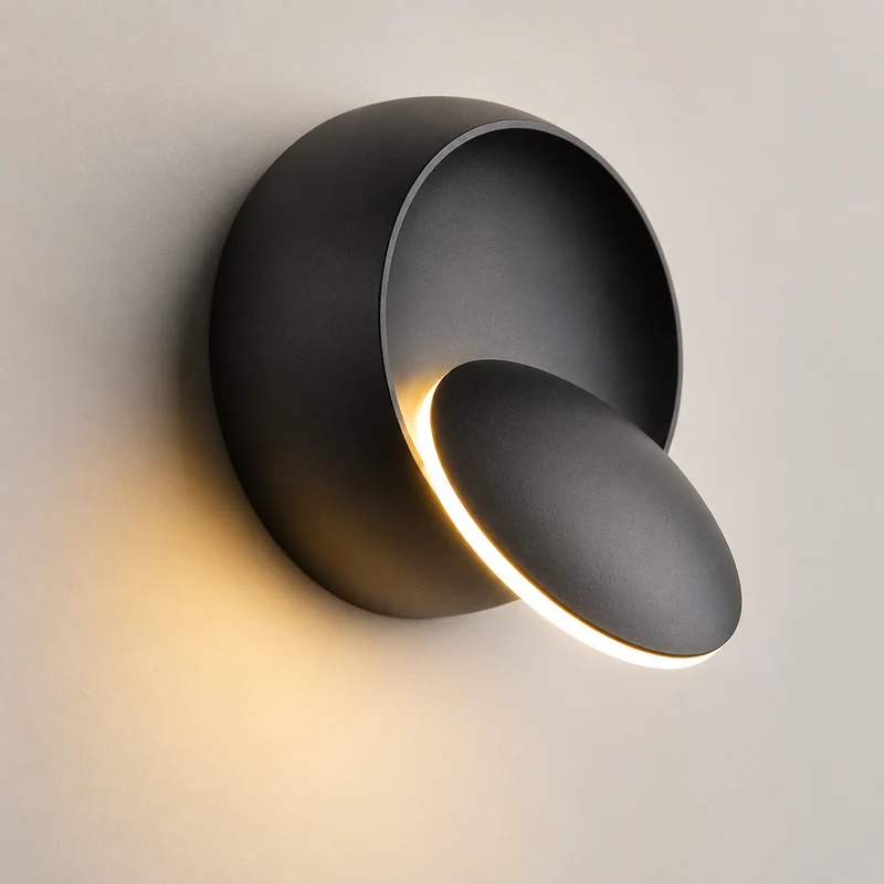 Zeitgenössische Wandleuchte, drehbarer Metallkörper bis 350° – Eclipse