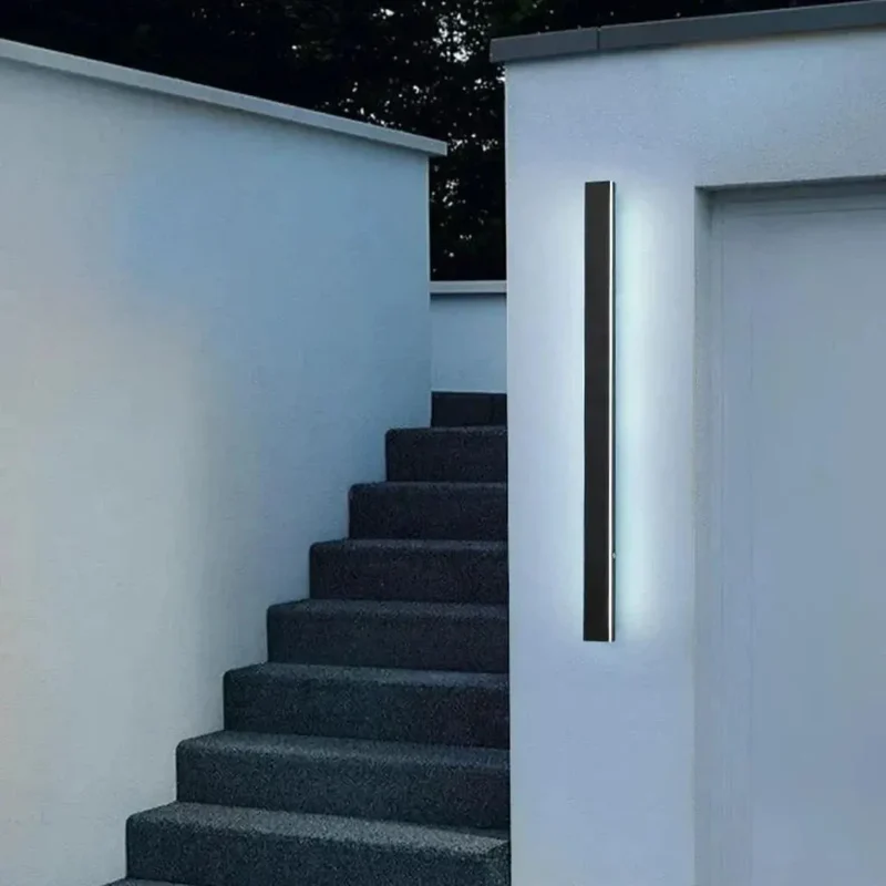 Minimalistische LED Außenleuchte mit Bewegungsmelder dimmbar schwarz
