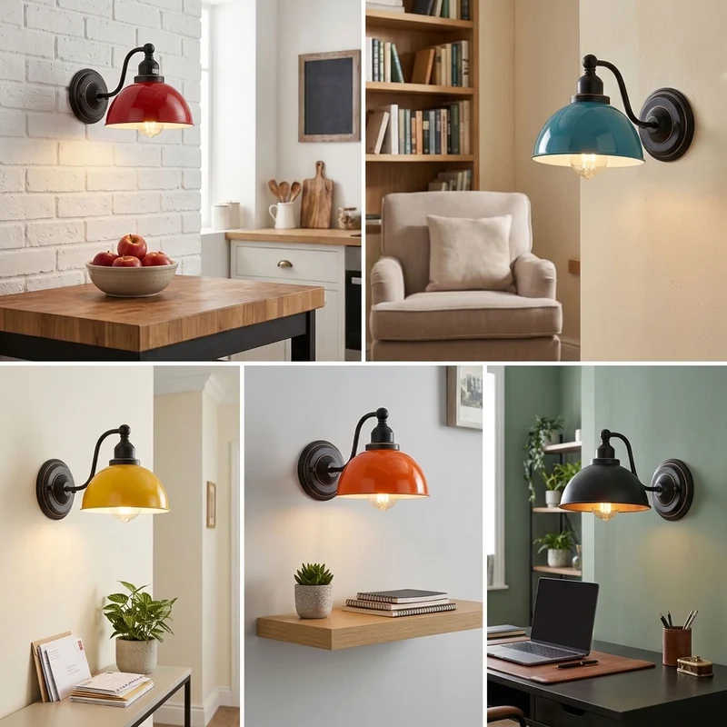 Vintage Farmhouse Wandleuchte – Industrie Wandlampe Bett | Ø 21cm | E27 ~3822
