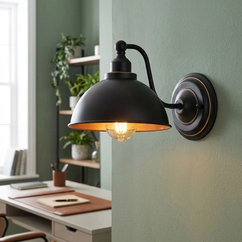 Vintage Farmhouse Wandleuchte – Industrie Wandlampe Bett | Ø 21cm | E27 ~3822