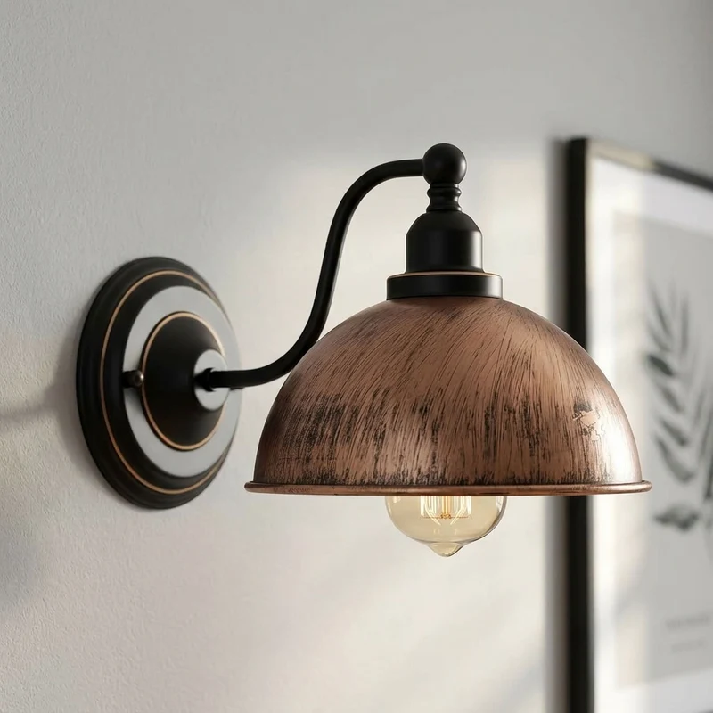 Vintage Farmhouse Wandleuchte – Industrie Wandlampe Bett | Ø 21cm | E27 ~3822