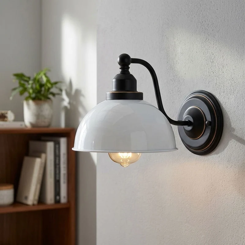 Vintage Farmhouse Wandleuchte – Industrie Wandlampe Bett | Ø 21cm | E27 ~3822