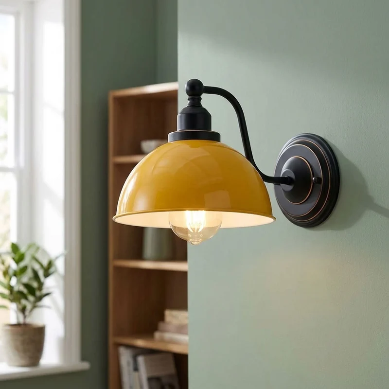 Vintage Farmhouse Wandleuchte – Industrie Wandlampe Bett | Ø 21cm | E27 ~3822