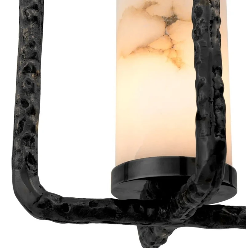 Casa Padrino Luxus Kronleuchter Vintage Messing Alabaster Ø 29 x H 59 cm
