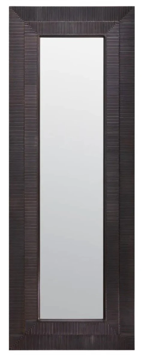 Casa Padrino Luxus Wandspiegel Messing mit Bronze Finish H. 220 cm, B. 80 cm, T. 2,5 cm